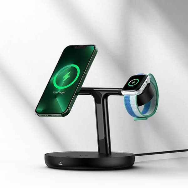 Baseus Magnetisk Trådløs Oplader Stativ med Kabel 1m - Sort Black