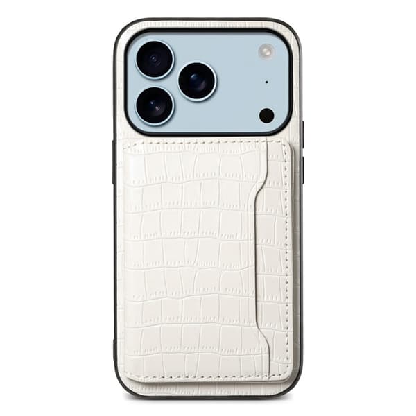 Mobilskal till iPhone 17 Pro Korthållare Crocodile - Vit Vit