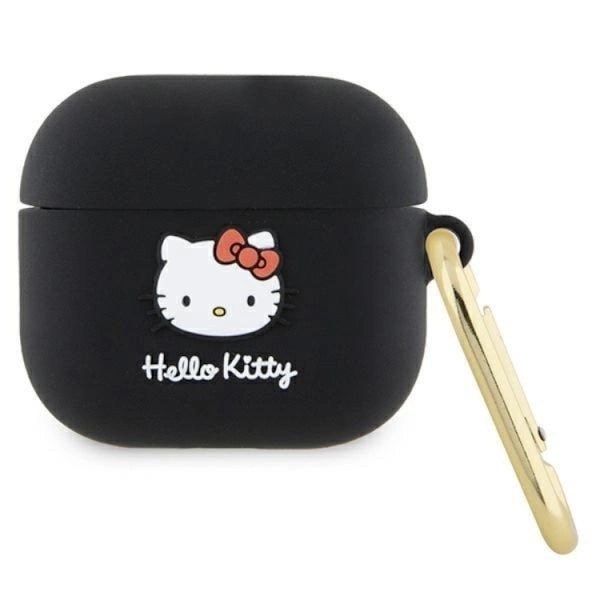 Hello Kitty AirPods 3 Skal Silikon 3D Kitty Head - Svart Svart