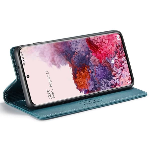 AUTSPACE A01 Plånboksfodral för Samsung Galaxy S20 Konstläder - Blå