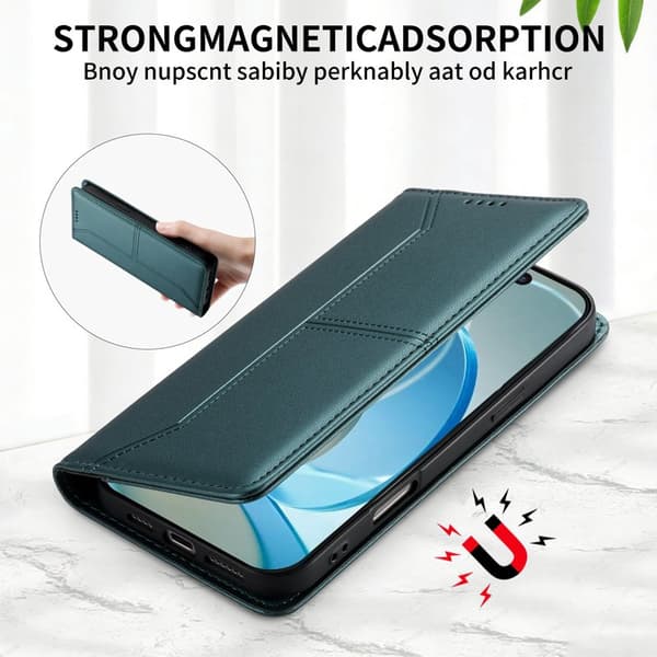 Plånboksfodral för Samsung Galaxy S26 Plus Ställfunktion Konstläder - Grön