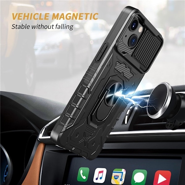 iPhone 14 Plus Skal Ringhållare Kickstand - Svart Svart