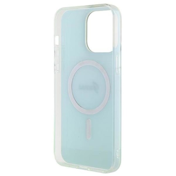 Guess iPhone 15 Pro Mobilskal Magsafe IML Iridescent - Turkis