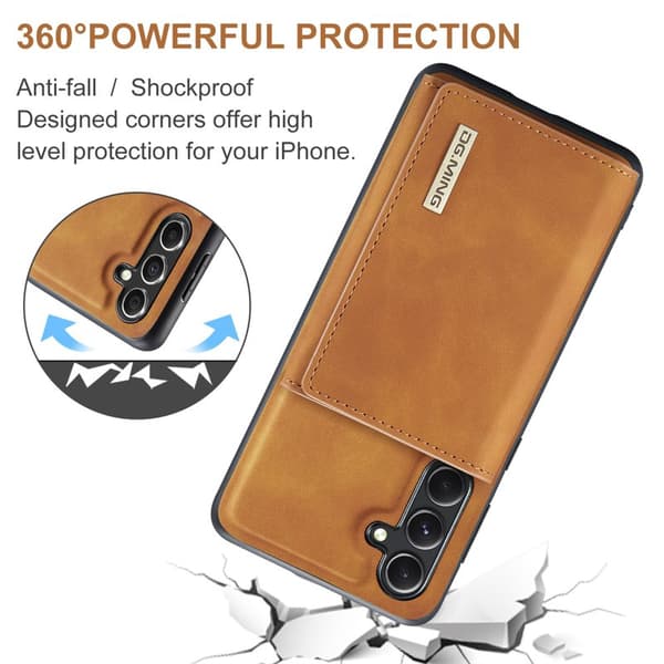 DG.Ming Plånboksfodral för Samsung Galaxy S26 Plus Magnetiskt PU + TPU - Brun