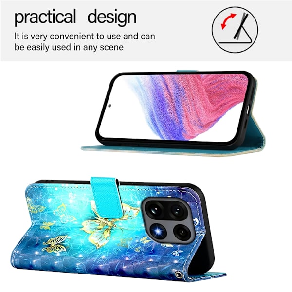 OnePlus 15 Konstläder Plånboksfodral Pattern Printing Guld