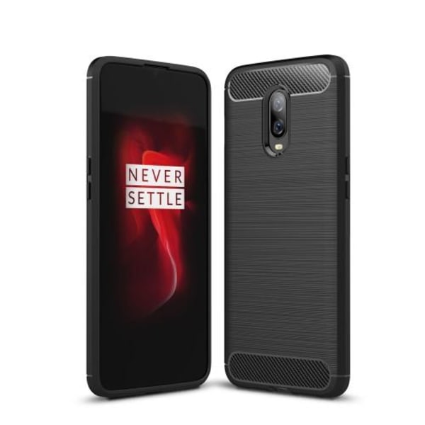 Carbon Brushed Flexicase Skal till OnePlus 6T - Svart Svart