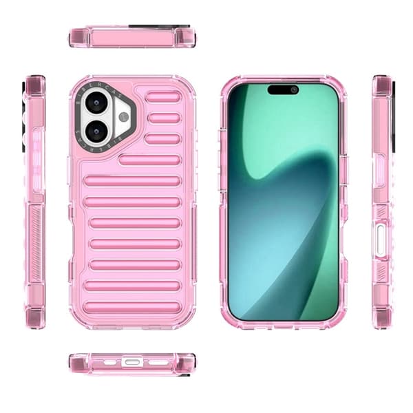 Mobilskal till iPhone 17 Stripe Design Detachable - Ljusrosa Rosa