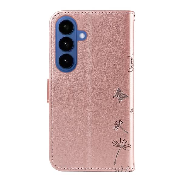 Samsung Galaxy S26+ Plånboksfodral Konstläder Dandelion - Roséguld