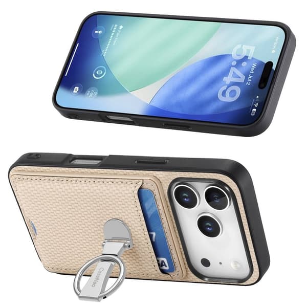D.G Ming Mobilskal till iPhone 17 Pro Äkta läder - Beige
