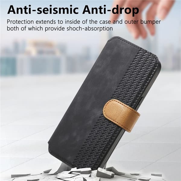 Plånboksfodral För iPhone 17 Armband Kickstand - Svart Svart