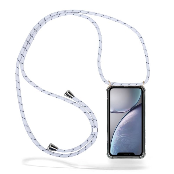 Boom iPhone XR skal med mobilhalsband- White Stripes Cord