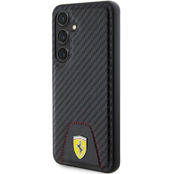 Ferrari Galaxy S24 Plus Mobilskal Carbon Stitched Bottom - Svart Svart
