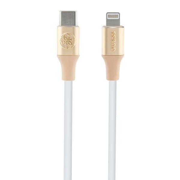 Guess USB-C til Lightning Kabel 1.5m Ebossed Logo - Guld Guld