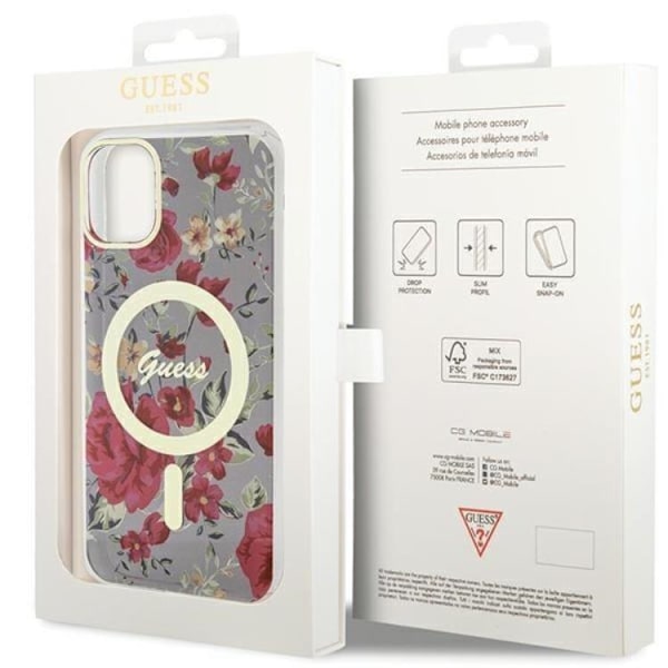 Guess iPhone 11/XR Mobilskal Magsafe Flower - Grön/Khaki