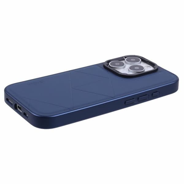 X-LEVEL Mobilskal till iPhone 16 Pro Geometrisk PC+TPU Läder Blå