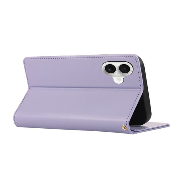 iPhone 17 Plånboksfodral RFID Rhombus Läder - Lila Lila
