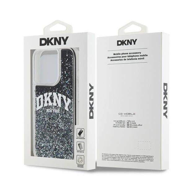DKNY iPhone 15 Pro Mobilskal Liquid Glitter Big Logo - Svart Svart
