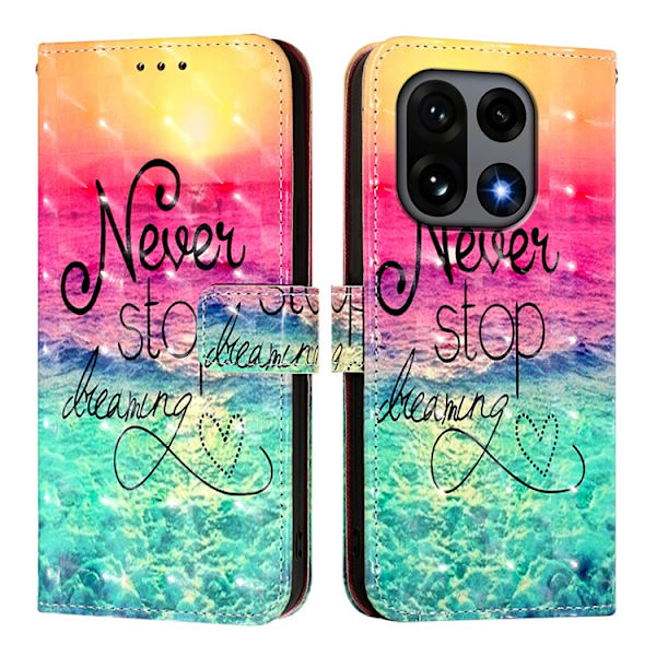 OnePlus 15 Konstläder Plånboksfodral Pattern Printing Grön