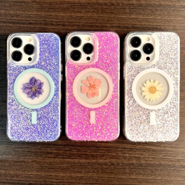 BOOM iPhone 14 Pro -mobiilikotelo Magsafe pudotuksenkestävä - violetti kukka