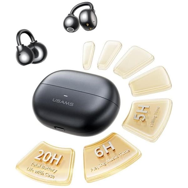 USAMS In-Ear Hovedtelefoner Bluetooth Clip-on Echo R02 - Grå Grå