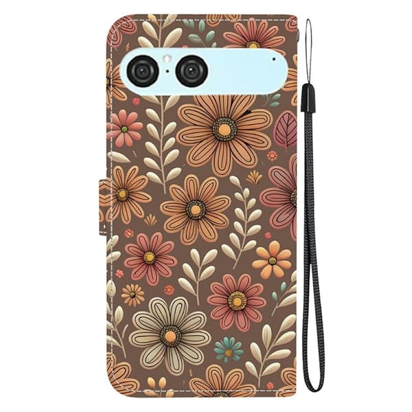 Sony Xperia 10 VII Konstläder Plånboksfodral Pattern Printing - Blossom Brun