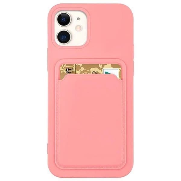 Galaxy S22 Plus -kotelo korttipidikkeellä, silikoni - Pinkki Rosa