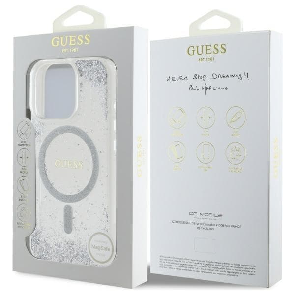 Guess telefontaske til iPhone 16 Pro MagSafe harpiksgradientglitter