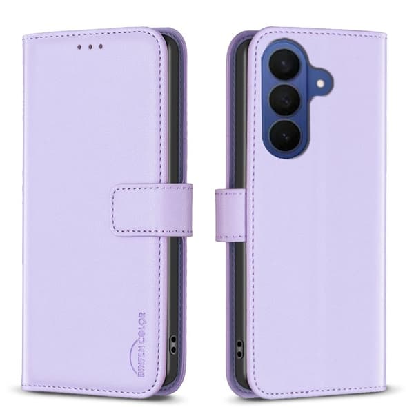 BINFEN Samsung Galaxy S26 Pro Plånboksfodral Folio Flip Konstläder - Lila