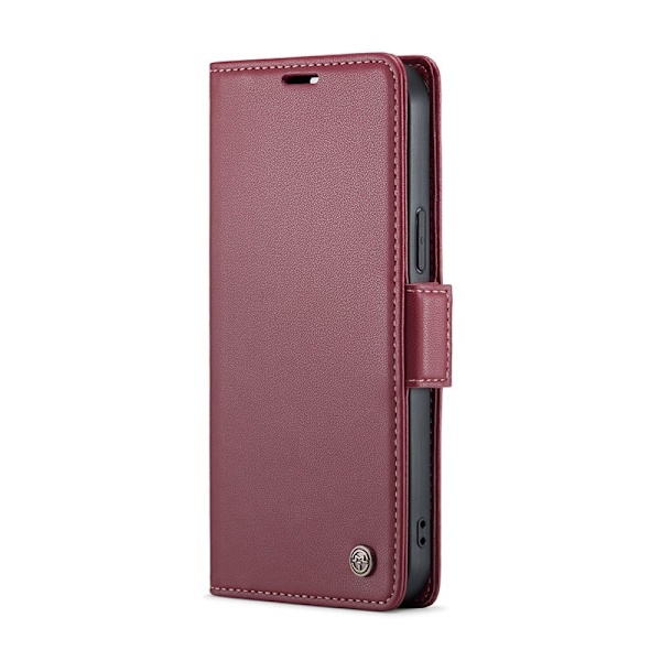 CASEME iPhone 16 Pro Max Plånboksfodral Konstläder RFID-Skydd Röd