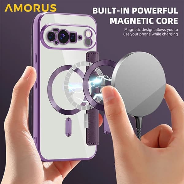 AMORUS Google Pixel 10 Pro XL Plånboksfodral Magsafe RFID-Skydd - Lila Lila