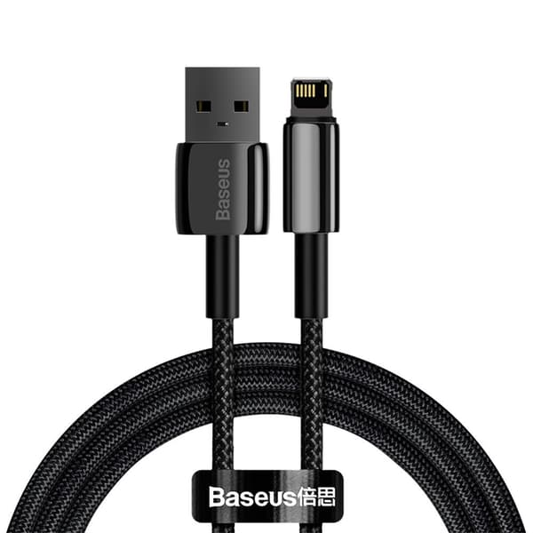 Baseus Tungsten USB-A till Lightning kabel 1m - Svart Black