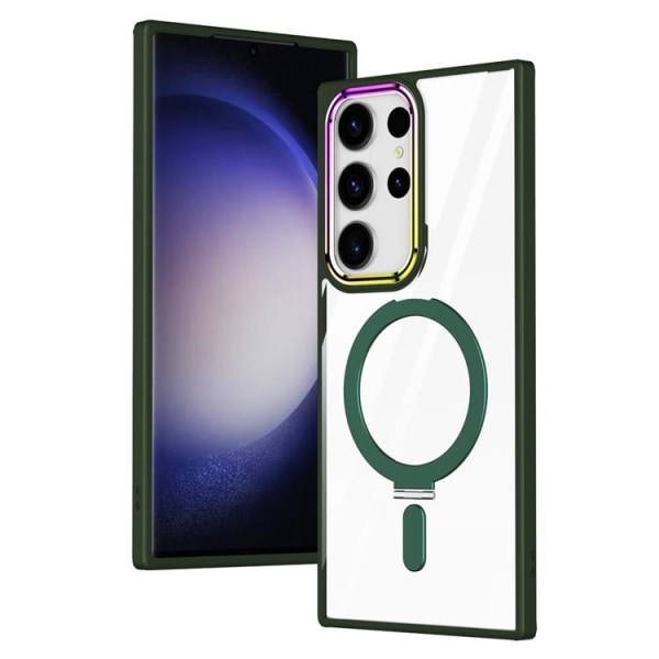Galaxy S23 Ultra Mobil Taske Magsafe Kickstand Magnetic - Grøn