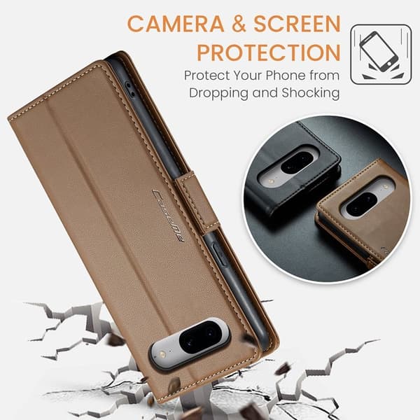 CASEME Plånboksfodral Konstläder till Google Pixel 8 - Brun