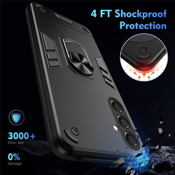 Mobilskal till Galaxy A17 Med Ring Kickstand Drop Defend - Svart Svart