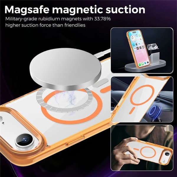 Mobilskal till iPhone Air MagSafe TPU+PC Transparent - Orange Orange