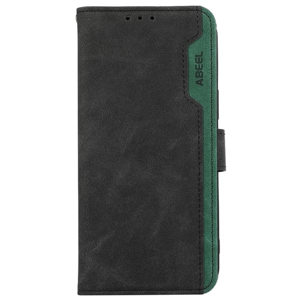 ABEEL OnePlus 15 Konstläder Plånboksfodral Färg Splicing RFID-Skydd Svart