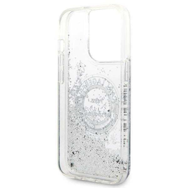 Karl Lagerfeld iPhone 14 Pro Skal Liquid Glitter RSG - Silver