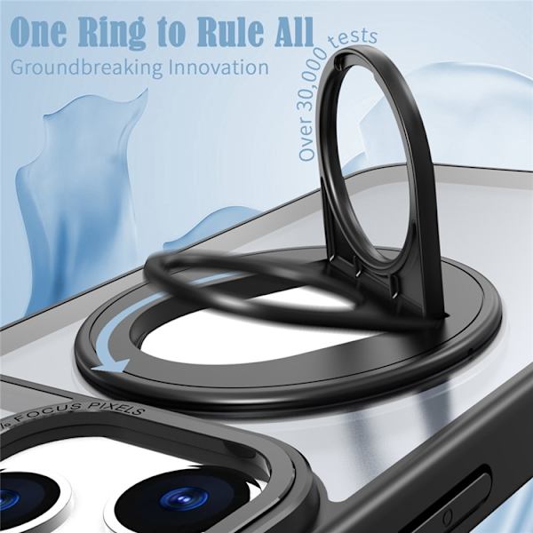 Mobilskal till iPhone 17 Pro Max MagSafe Rotating Kickstand Clear Svart
