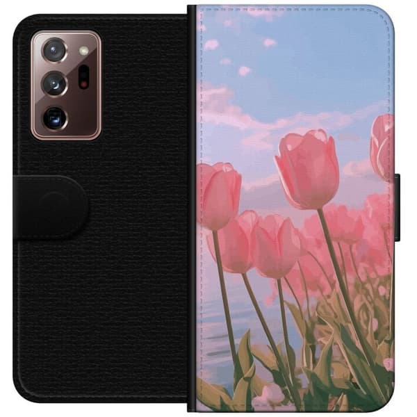 Plånboksfodral till Samsung Galaxy Note20 Ultra med Rosa Tulpaner