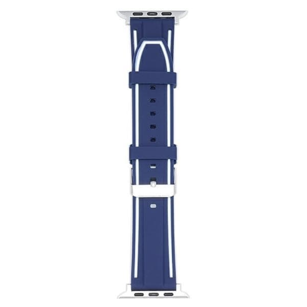 Beline Apple Watch (42/44/45/49mm) Armbånd Solid Silikone - Navy/Hvid