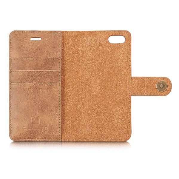 DG.MING aitoa nahkaa oleva lompakkokotelo iPhone 7/8 / SE 2020 - ruskea Brown