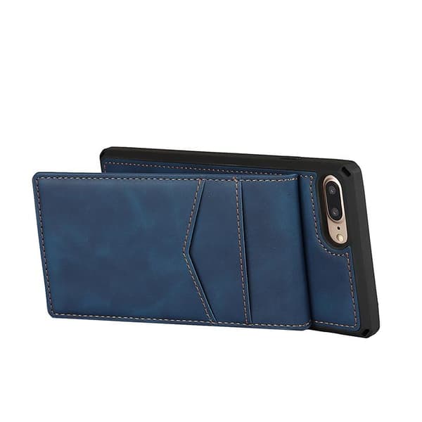 Skal med Kortplatser till iPhone 7/8 Plus - Blå Blue