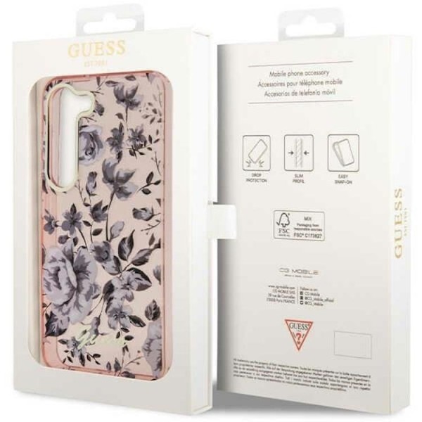 Guess Galaxy S23 Plus Mobilskal Flower Collection - Rosa