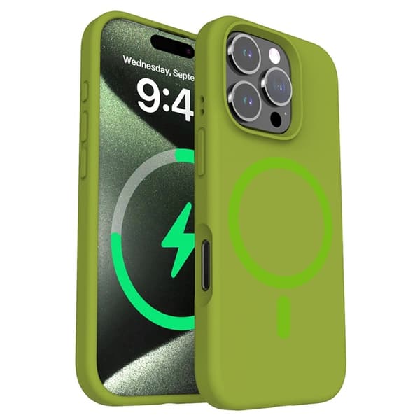 Mobilskal till iPhone 16 Pro Max Magsafe Liquid Silicone - Mustard Grön Grön