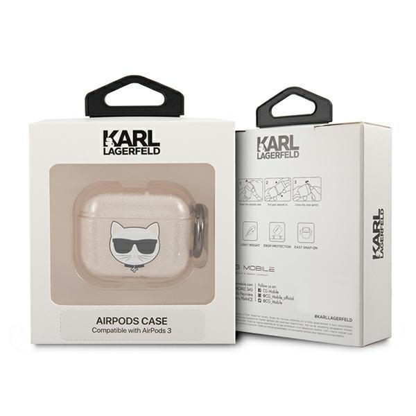 Karl Lagerfeld Skal AirPods 3 Glitter Choupette - Guld Gul