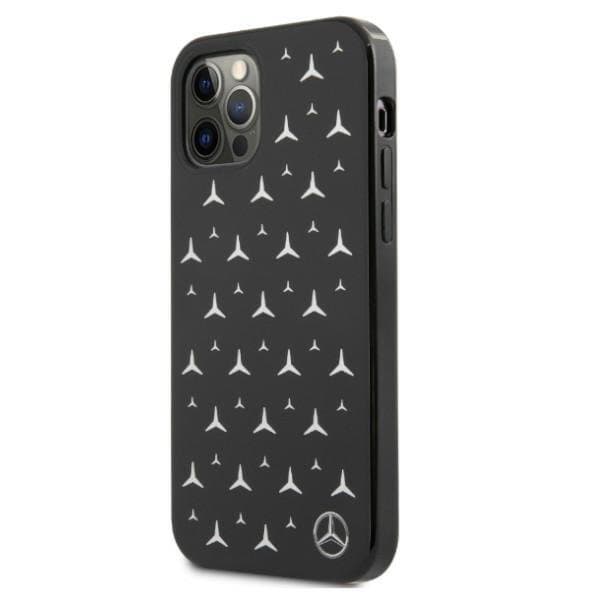 Mercedes Silver Stars Pattern Skal iPhone 12 Pro Max - Svart Svart
