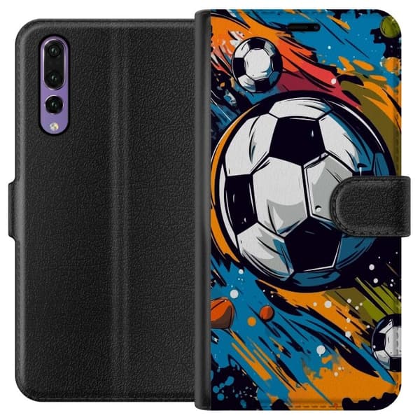 Plånboksfodral till Huawei P20 Pro med Fotbollar
