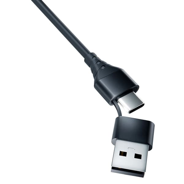 3mk 3in1 USB-A till USB-C Lightning microUSB kabel 1.5m Black