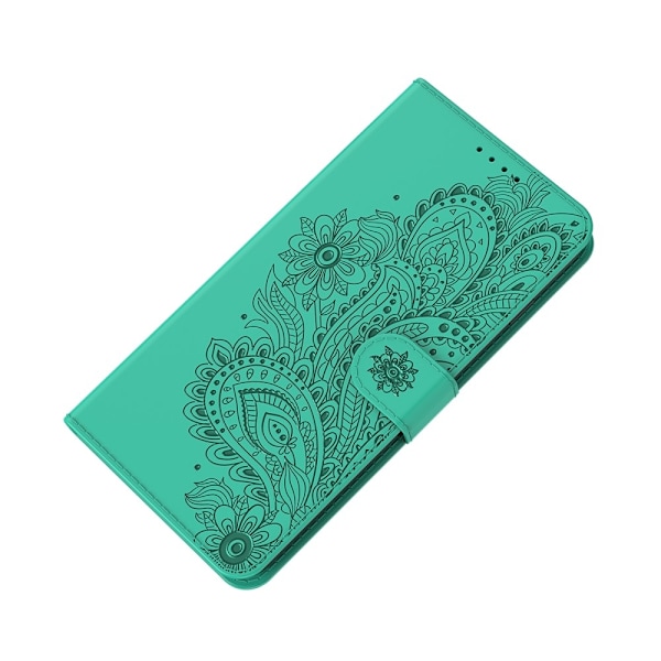 Blommor iPhone 13 Pro Max Plånboksfodral - Turkos