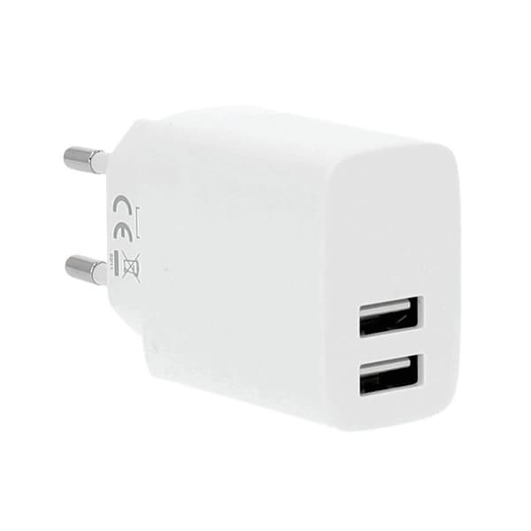 GEAR Oplader 220V 2xUSB-A 3.4A Hvid